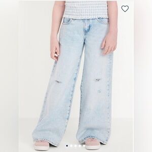 Old Navy High Rise Baggy Wide Leg Girls Jeans  Size 12 NWT